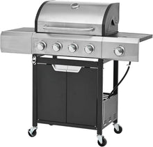 4-Burner Propane Gas Grill with Side Burner & Waterproof Cover - 51,000 BTU