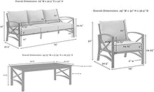 Crosley Furniture Kaplan 3-Piece Sofa Patio Set