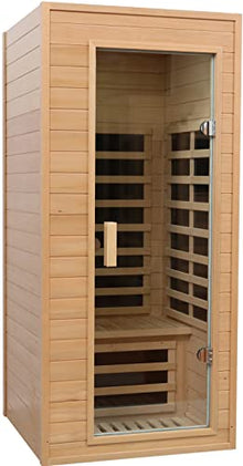 Spacious Far Infrared Sauna Room with Multiple Exercise Options, Non-Radiative Carbon Crystal Heating, Waterproof Design, LCD Control Panel, & LED Lighting - Enhances Metabolism & Immune System