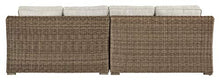 Signature Design by Ashley Beachcroft Outdoor Wicker Patio Loveseats Brown & Beige