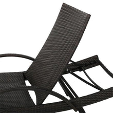 Noble House Salem Outdoor Adjustable Wicker Chaise Lounge Set of 4 Brown
