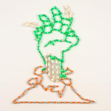 Holiday Bright Lights Zombie Hand 36"x26" LED Lighted Outdoor Halloween Décor with White, Orange, Green Lights