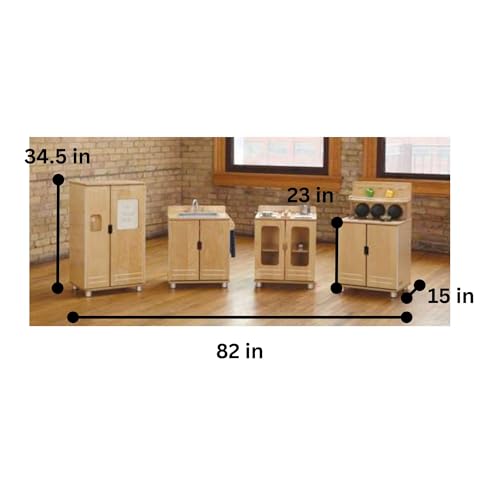 Jonti-Craft TrueModern Play Kitchen 4 Piece Set Brown