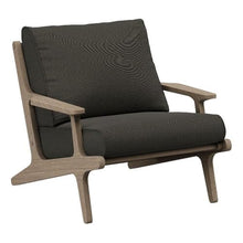 Modway Saratoga Teak Outdoor Lounge Chair in Weathered Gray Flint – Oversized Patio Accent Armchair with Wood Frame and Weather-Resistant Cushions