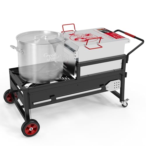 Creole Feast CFT2018-N1 90 Qt Crawfish Boiler and Cooker Combo, 135,000 BTU