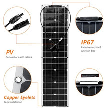 MDYHY 50/100w Solar Battery Charger(40a/60a Controller), 2-in-1 Cable Solar Panel Kit, High Efficiency Solar Panel Kit, for Garage, Rv, Roof, Yacht, Boat,G