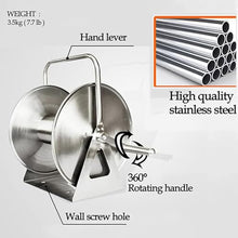 Etsuosy Garden Hose Reel Cart, Stainless Steel, 30m, Wall Mounted