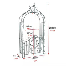 SDdPulse Retro Garden Arch, Metal Rose Arch Arbor,Climbing Plants Decoration Pergola Arbor,for Outdoor Lawn/Terrace/Garden Entrance,Easy to Assemble,2 Styles (Antique White B)