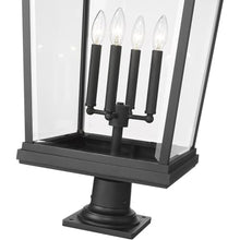 Z-Lite 4 Light Outdoor Pier Mounted Fixture 568PHXXLR-533PM-BK