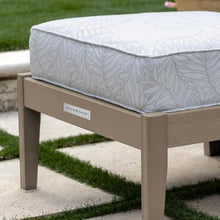 highwood Lehigh Deep Seating Ottoman, with Sunbrella Cushions in Lively Parchment, Woodland Brown Frame