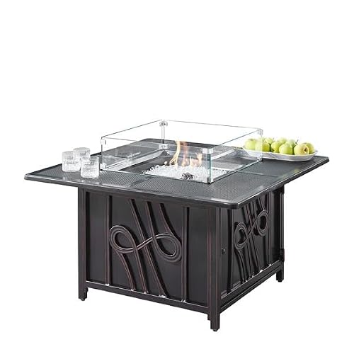 Oakland Living Regis-FPT-AC 42 in. Aluminum Outdoor Square Propane Fire Table, Antique Copper