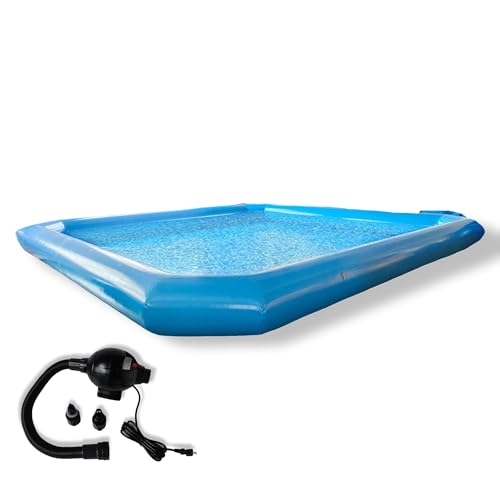 INTSUPERMAI Blue Inflatable Above Ground Pool 26.2×26.2×2ft with 110V Blower