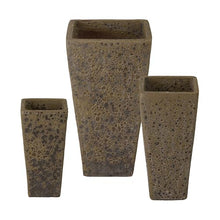 Emissary Bubble Yellow Stoneware Square Planters Set of 3 17in L x 31.5in H