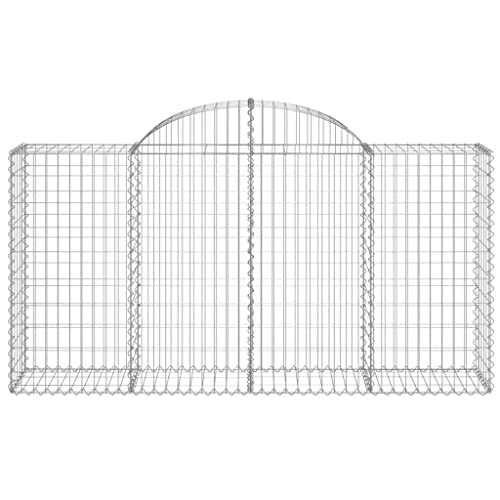 Arched Gabion Baskets 3 pcs Galvanized Iron 78.7"x19.7"x39.4"/47.2" White Black Other
