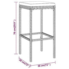 LKJVFCPW 9 Piece Patio Bar Set with Cushions, Outdoor PE Rattan Pub Table and 8 Stools, Garden Furniture Set for Backyard, Deck, and Poolside, Gray
