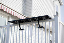 Deck Railing Table | Fits Patio or Deck Railing As A Dining Table, Side Table or Bar top | Aluminum with Simple Attaching Bracket System (Black)