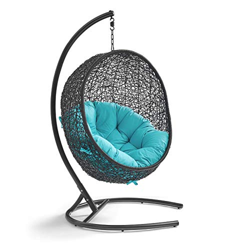 Modway EEI-739-TRQ-SET Encase Swing Outdoor Patio Lounge Chair, With Stand, Turquoise