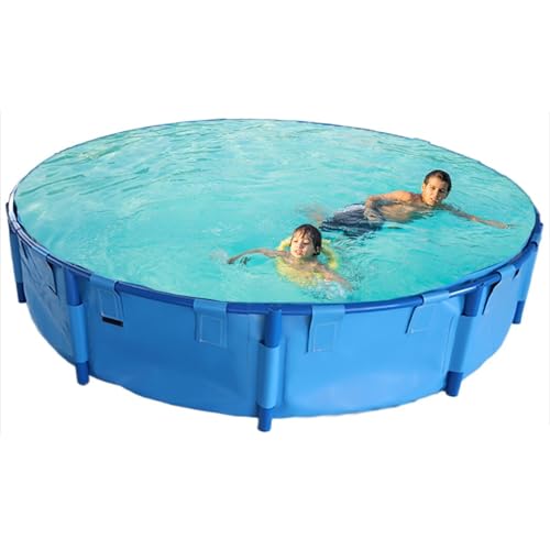 LZMZMQ 1/2/3/4/5/6/7/8/9/10 M Plastic Framed Small Kiddie Pools, Large Round Above-Ground Pools, Ultra Deep Piscina for Toddler/Adults/Kids/Baby(7X1M/38460L/10160GAL)