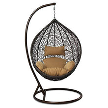 Hanging Hammock Porch Swing Chair Outdoor Egg Chair Beige Cushion New (Beige)