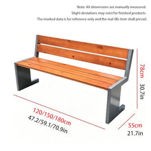 HAIFENGT 2-3 Person Metal Outside Bench with Backrest