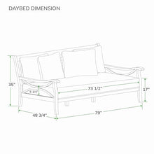 Cambridge Casual Haley Teak Wood Outdoor Sofa Daybed with Beige Cushion, 3-Seater Daybed with Removable Cover Cushion, 750 LBS, Sofa Daybed Perfect for Sunroom, Backyard, Poolside, or Porch