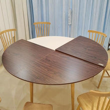Innovz 47 to 87 Inch Round Table Top Only, Wooden Quarter Folding Tabletop, Home Useful Table Top for Kitchen Coffee Side Table, Walnut Teak Mahogany Marble Texture(Brown,170cm(67inch))