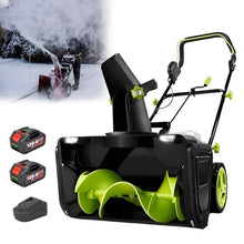 Electric Cordless Snow Thrower, 40V Lithium Battery, 3500W Brushless Motor, Throwing Width 50cm/20in, Distance 7.6m/25ft, with LED Light and Adjustable Chute, for Home and Commercial Use