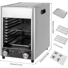 1700W Commercial Steak Oven Grill, Stainless Steel Smokeless Barbecue Grill, 200-800℃ Adjustable Temperature, 10Mins Timer, Indoor Baking Pizza Oven Cooker for Outdoor, Camping, Restaurant, Home