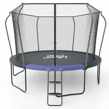 123 Jump 14FT Outdoor Trampoline with Safety Enclosure and Ladder Black/Blue