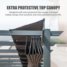 ANTSKU 11x20 FT Outdoor Pergola with Retractable Canopy Dark Grey