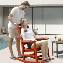 LOUNZY Outdoor Rocking Chair Set of 6 HDPE Patio Porch Rockers 380lbs Support Orange
