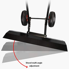 Wheeled Snow Pusher Shovel Multifunctional Snow Shovel Working Width 74CM / 100CM Height 42CM Handle Height Adjustable Suitable for Driveway Sidewalk Slope Terrace