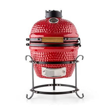 Outdoor Ceramic Grill, BBQ Smoker with Stainless Steel Grid Pan for Backyard Camping & Garden Party, Picnic(Red)