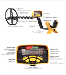 UYCVT Metal Detector, Professional Md6350 Underground Wire Iron Metal Gold Detector Adjustable Tracker for Treasure Search