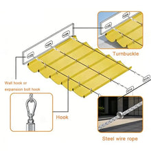 Patio Retractable Awning Canopy 4x5m Blue Weather-Resistant Replacement Kit for Outdoor Gazebo Deck Backyard Sliding Wave Shade Sail