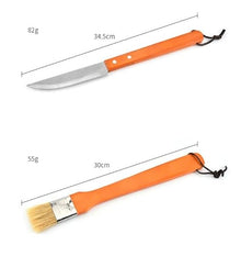 SDVantage 19 Pcs BBQ Tool Set, Multifunctional Portable BBQ Accessories Kit, Stainless Steel Wooden Handle BBQ Tools Outdoor Camping Grilling Utensils Tools with Storage Box, for Traveling