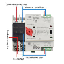 Din Rail 2P 3P 4P ATS Dual Power Transfer Switch selector Switch uninterruptible Power Supply Generator 63A 100A 125A(3P,125A)