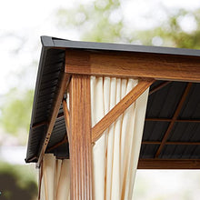 TOOLPORT 10x13 ft Hardtop Gazebo, Steel Roof, Champagne
