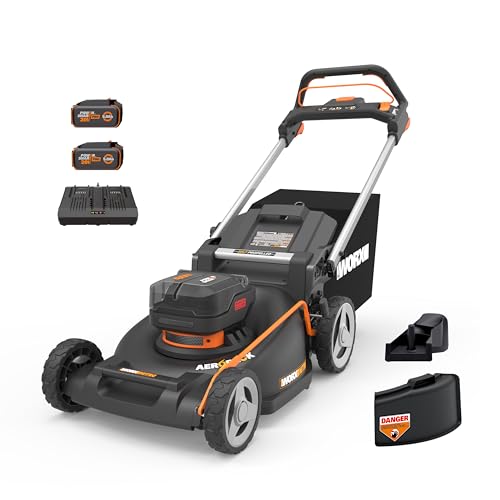 Worx Cordless Lawn Mower, 40V 21" 3-in-1 Grass Mower for 1/2 Acre, WG760