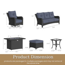 Aeeiua 7 Piece Patio Furniture Set with Fire Pit Table