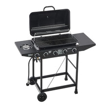 4 Burner Propane Gas Grill with Side Burner, 42000 BTU, Enamel-Coated Grates, Side Tables for Outdoor Cooking
