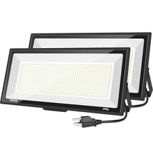Sunkkes 1000W Flood Lights Outdoor,95000lm Bright LED Work Light with Plug,6500K Daylight White LED Flood Lighting,IP66 Waterproof Security Yard Lights for Court, Parking Lots, Stadium, Field, 2 Pack