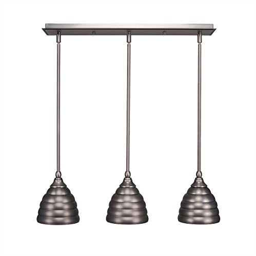 Toltec Lighting 3-Light Mini Hang Straight Swivel Pendant Brushed Nickel