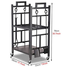 WXPWAMZ Firewood Rack Firewood Racks Firewood Storage With Wheels - Log Rack Stand With 4 Tools - Log Holder Set Includes Brush Shovel Poker And Tongs- 18 X 13 X 31 Inches