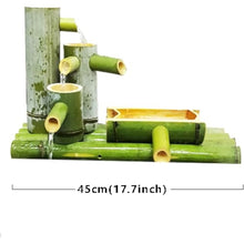 Primary Color Bamboo Fountain Kit, Solar Water Feature, Zen Flowing Waterscape Decoration, Bamboo Fish Tank Filter Ornament, Landscape Fountain, for Garden, Yard, Pond, 17.7in