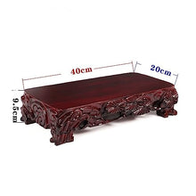YYBOES Plant Pedestal Stand Wooden Vase Base Rectangular Base Household Wood Carving Flower Pot Base Teapot Base Pedestal Stands for Display