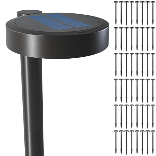 Sunco 48 Pack 2W LED Solar Pathway Walkway Backyard Garden Patio Residential Ambient Decorative Outdoor Light-MD4, 120 Lumens, Selectable CCT 2700K Soft White /4000K Cool White, Dimmable, 3.7V