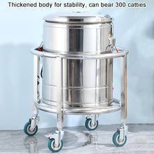 SDVantage Heavy Duty Stainless Steel Mobile Barrel Rack for Stock Pots Milk Buckets Storage Solution,Silver-57X57X68Cm