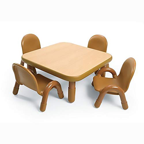 Children's Factory Angeles Baseline Toddler Table and Chairs Set Natural Wood