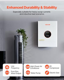 VEVOR 6400W 48V Hybrid Solar Inverter, 120V/240V Split Phase, Built-in 120A MPPT Solar Charge Controller, Low Frequency Pure Sine Wave Power Inverter, for Lead Acid Lithium Battery Off-Grid, NO WiFi